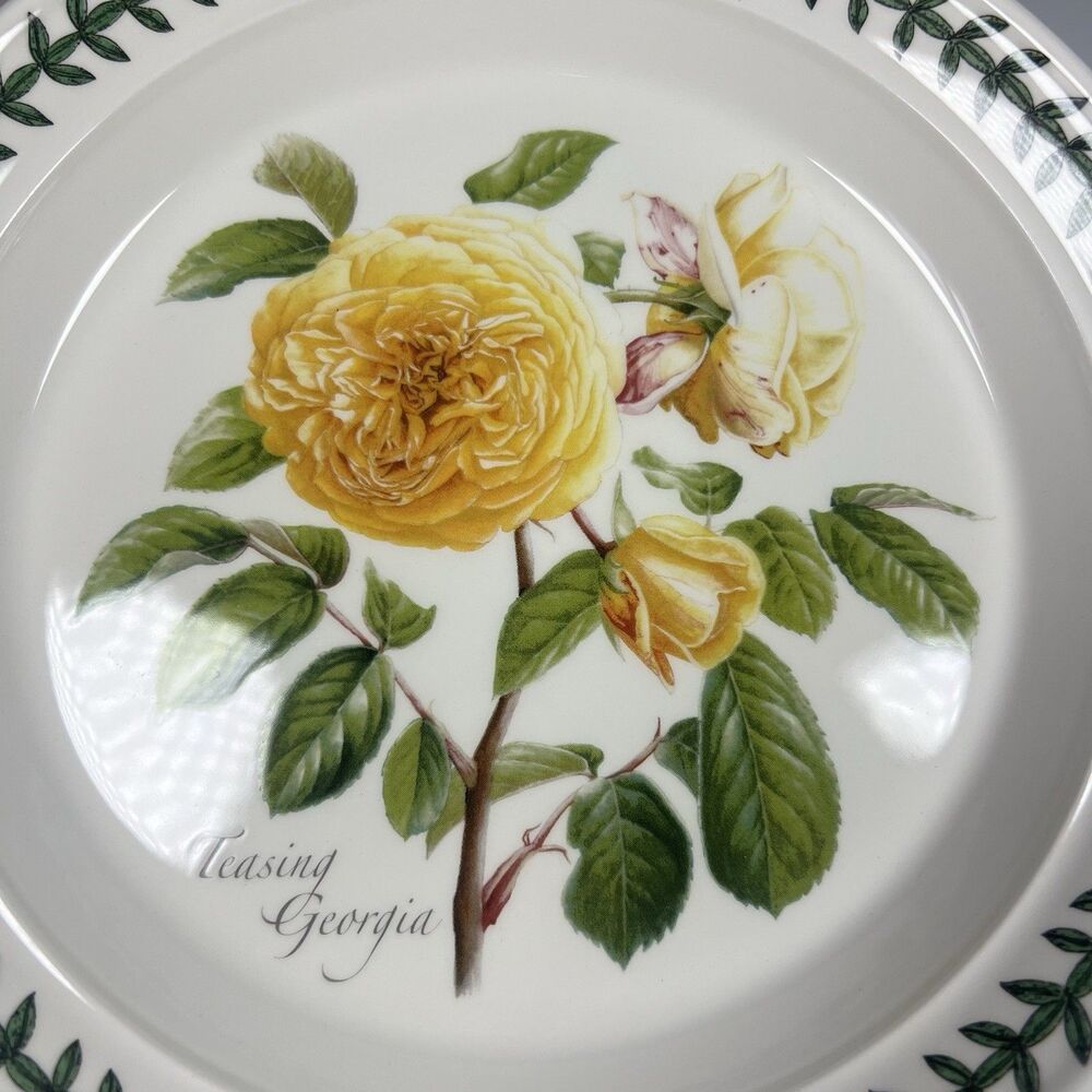 Portmeirion Botanic Roses Teasing Georgia 8.5” Salad Plate Yellow Roses Floral - Picture 2 of 5
